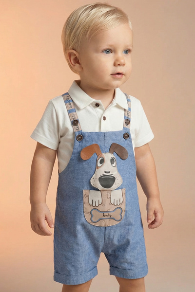 Tuabella 100% Cotton Men's 2-Piece Salopet Set