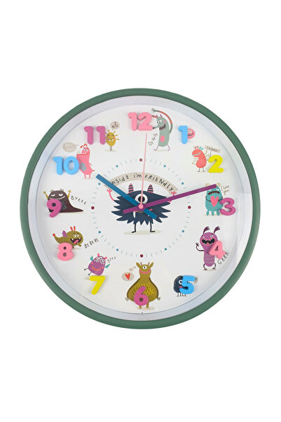 OEM Wall clock 30 cm, colorful monsters, silent mechanism
