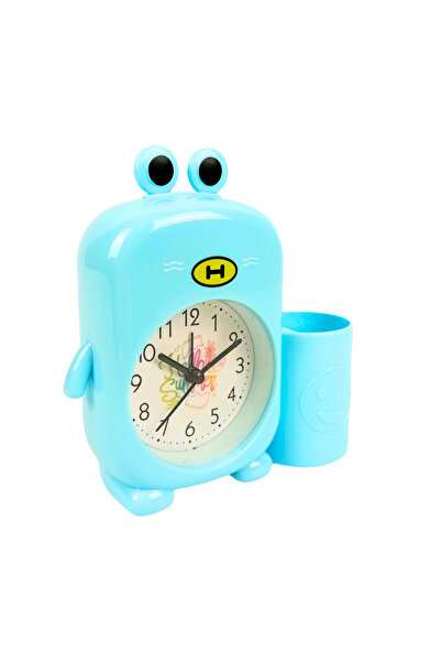 OEM Blue animal alarm clock, 14 cm, pen holder, loud alarm