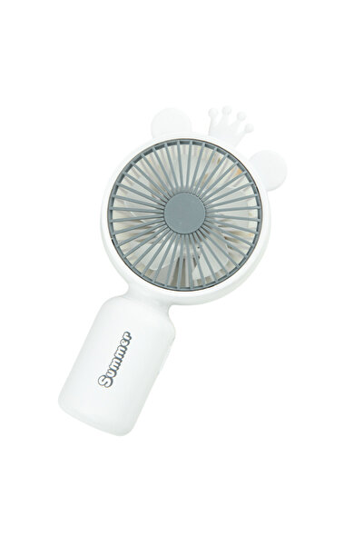 OEM Handheld fan, 2 speeds, RGB lighting, desk and phone holder, White