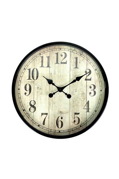 OEM Ceas de perete 50 cm, rustic lemn, cifre vintage, mecanism quartz silentios