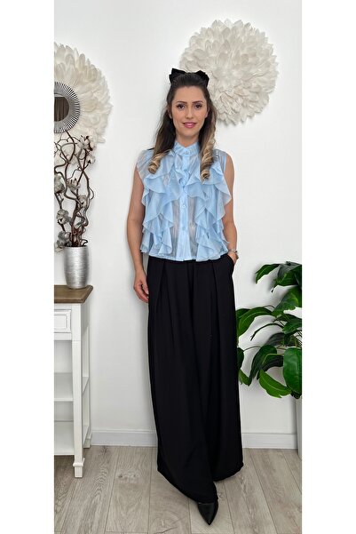 styleFlex Women's sleeveless cotton blouse with ruffles