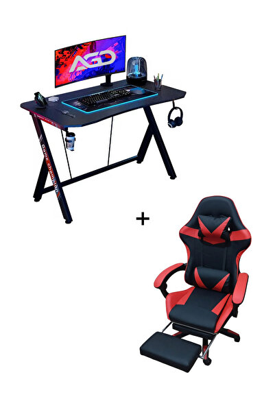 AGD طقم طاولة مكتبة وكرسي مكتب وألعاب دوار بظهر عالي قابل للإمالة ومسند للرأس...