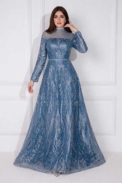 ٌRominz fashion Luxurious Embroidered Evening Dress - Fast Domestic Shipping