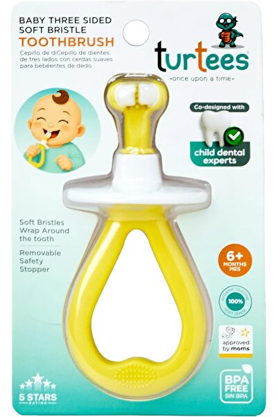 turtees فرشاة أسنان ناعمة ثلاثية الجوانب للأطفال، مناسبة للأعمار 6+ أشهر، خال...