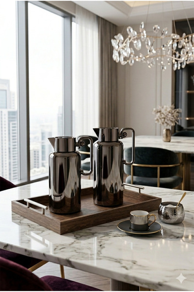 Generic Luxury tea and coffee thermos set with serving trays