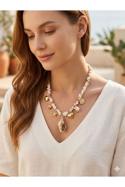parla hediyelik Deniz Kabuğu Charm Kolye | Boho Yaz Kolyesi 🐚🌊