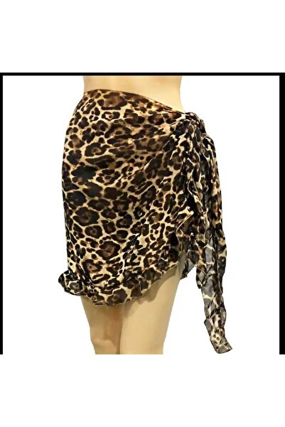 ŞAHPERA BUTİK Leopard Print Pareo Skirt