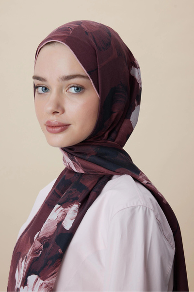 Maisa Akva Cotton Silk Shawl 70*190 cm - Bordo