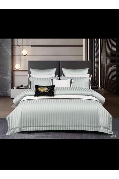 Antoniabeautyshop Bed linen 6 pieces Damask Satin with elastic W-5