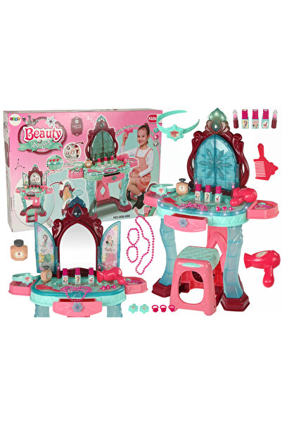 Bebelul Măsuță de machiaj roz cu oglindă, lumini, sunete și accesorii pentru ...