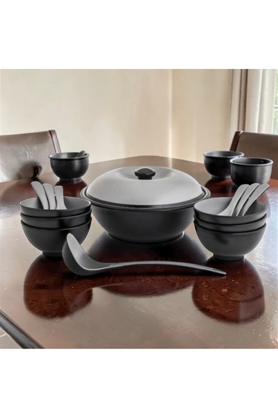 LANDREEN 15Pcs Melamine Dinner Set for 6 Persons High Quality Melamine Plates