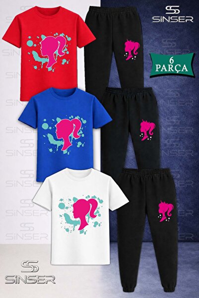 SS SİNSER Παιδικό Unisex Σετ φόρμας 3 τεμαχίων με μπλουζάκι με σχέδιο PRINCES...