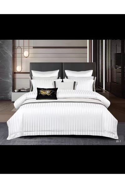 Antoniabeautyshop Bed linen 6 pieces Damask Satin with elastic W-1