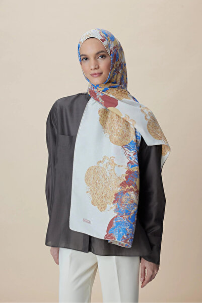 Maisa شال قطن حرير من توفانا 70*190 سم - بيج