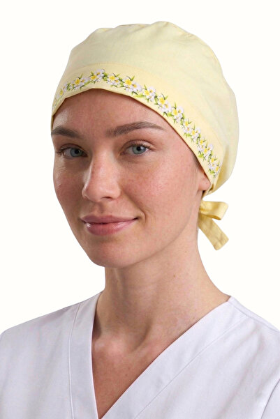 Viridi Medical Fashion PASTEL SARI BLOOM CERRAHİ KLASİK BONE