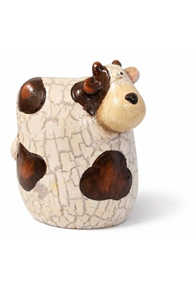 OEM Decorative Cow Figurine, Ceramic, Rustic Design