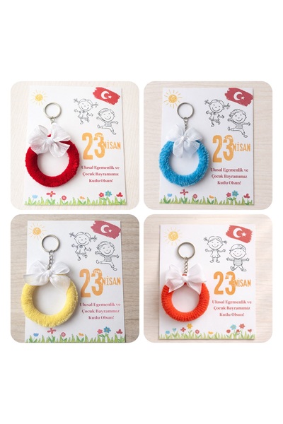 leylooks 23 NİSAN HEDİYELİK KARTLI ANAHTARLIK (5 KARTLI)