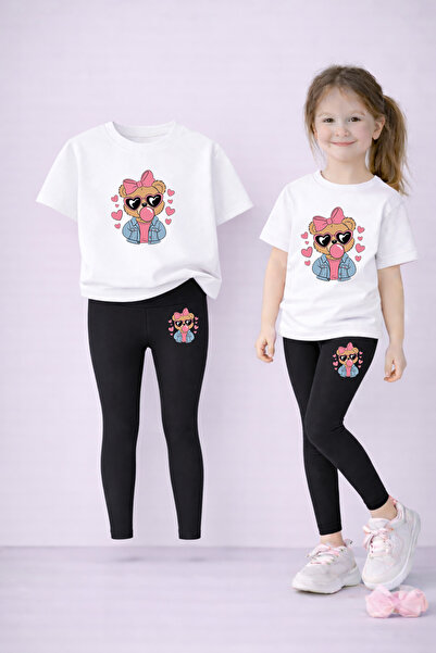 LORVEX Set de tricou și jambiere pentru fete, 100% bumbac, elastic, confortab...