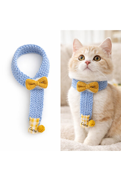 Kitty Kiss El Yapımı Örgü Kedi Tasması – Şık & Sevimli Tasarım