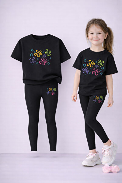 VODEXA Set de tricou și jambiere pentru fete, 100% bumbac, elastic, confortab...