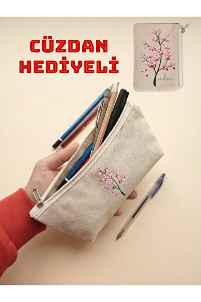 JANJAN حامل أقلام من القماش، منظم متعدد الأغراض، حافظة أقلام، حقيبة مكياج، حق...