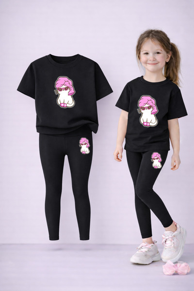 LORVEX Set de tricou și jambiere pentru fete, 100% bumbac, elastic, confortab...