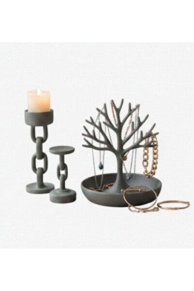 ARCANIUM Decorative Tree Jewelry Stand and Chain Design 2-Piece Candlestick S...
