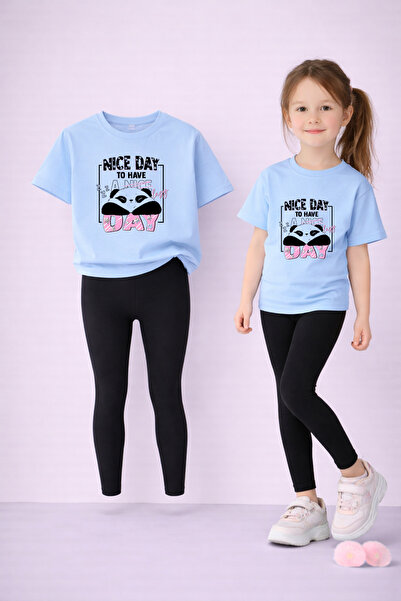 VODEXA Girl's T-Shirt Leggings Set 100% Cotton Flexible Comfortable Casual Sp...