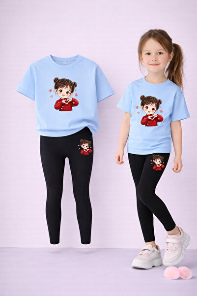 LORVEX Set de tricou și jambiere pentru fete, 100% bumbac, elastic, confortab...
