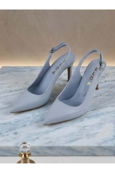 Elda Style Bebe Mavisi Arkası Açık Stiletto 8.5 cm Topuk – Zarif & Rahat Günl...