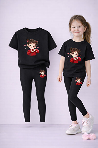 VODEXA Set de tricou și jambiere pentru fete, 100% bumbac, elastic, confortab...