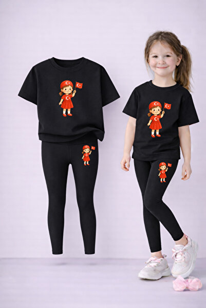 LORVEX Set de tricou și jambiere pentru fete, 100% bumbac, elastic, confortab...