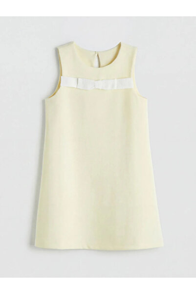 LC Waikiki Παιδικό φόρεμα LCW για κορίτσια με κίτρινο φιόγκο σε σχήμα ποδηλάτου