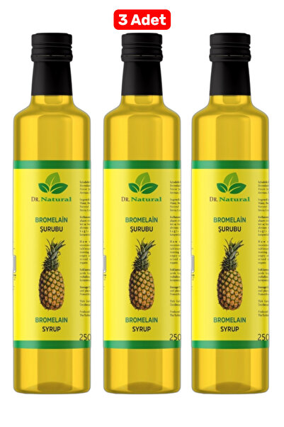 DRNATURAL 3 Adet Bromelain Ananas ve Koenzim Q10 İçeren Detox Şurubu 250 Ml