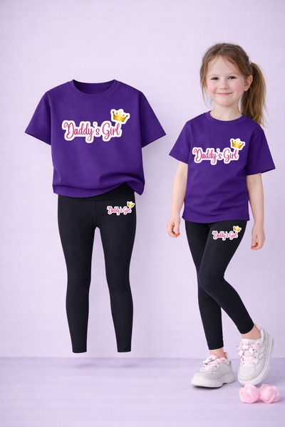 VODEXA Set de tricou și jambiere pentru fete, 100% bumbac, elastic, confortab...