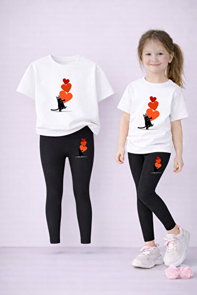 VODEXA Set de tricou și jambiere pentru fete, 100% bumbac, elastic, confortab...