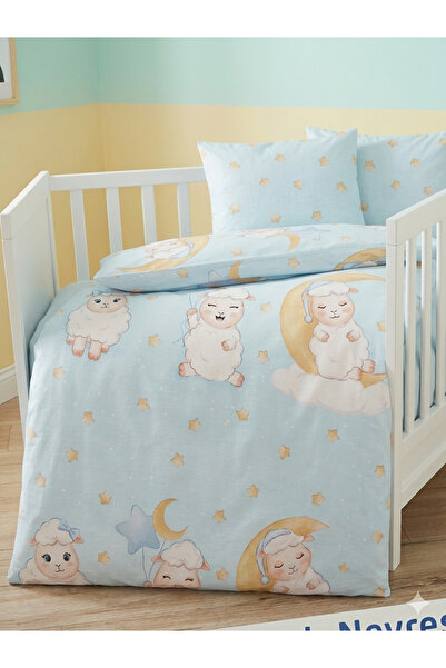 Manora 100% Cotton - Lamb Patterned 4-Piece Baby Duvet Cover Set |   2 Sheets...