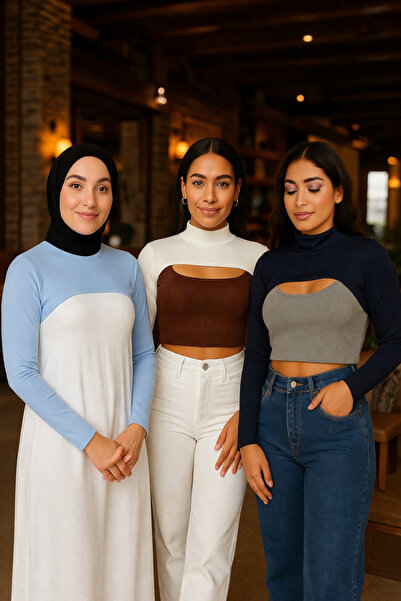 mirach Σετ 3 τεμαχίων γιακάδων σε μπλε ναυτικό και κρεμ μπλε χρώμα, Εσώρουχα ...