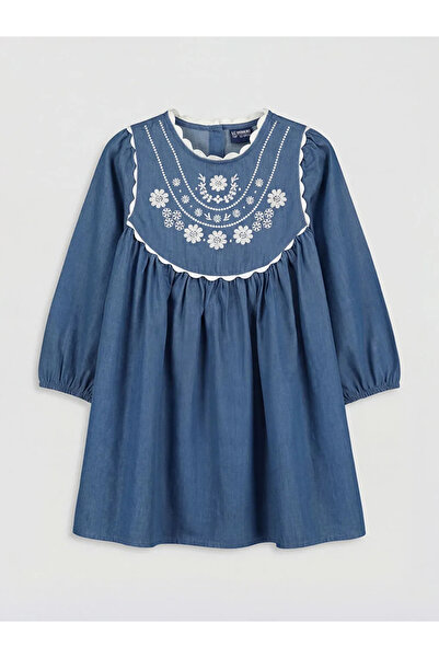 LC Waikiki Rochie pentru fetițe LCW Kids, albastră, cu guler pentru bebeluși ...