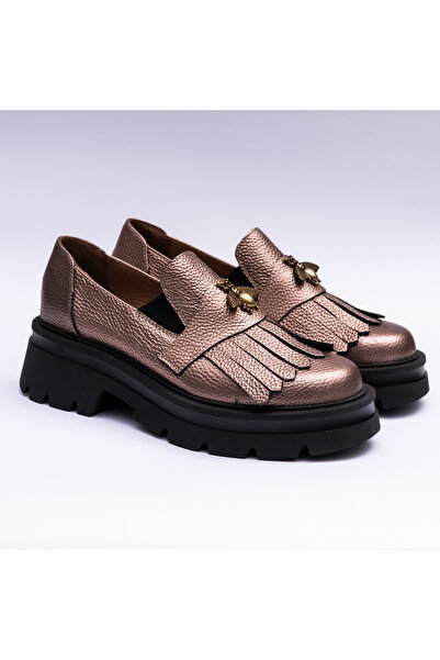 VAGAM Γυναικεία Γνήσια Δερμάτινα Μοκασίνια Ροζ Περλέ