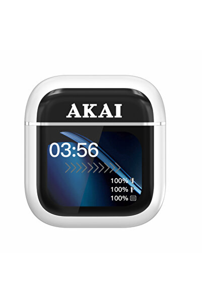 AKAI Casti audio Akai, In-ear, cu 4 microfoane, BT, ANC&ENC, Alb-Argintiu