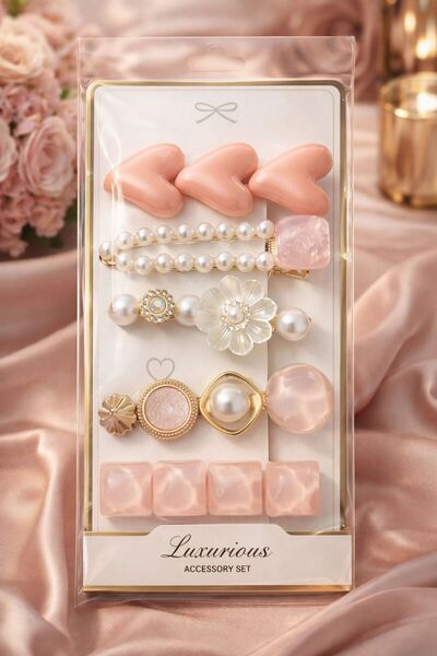 Accessories Σετ Κούμπωμα Περλ Μπλουμ "