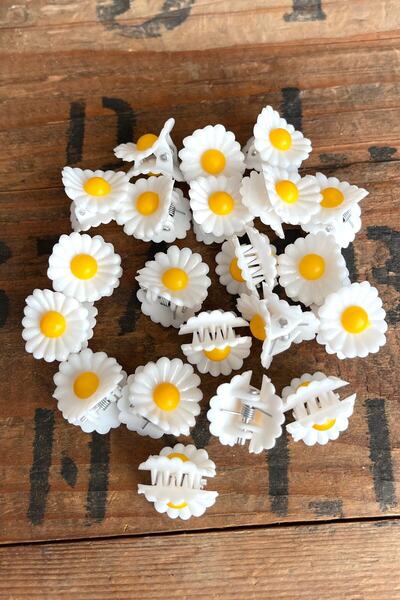 MY VİNTAGE Women's Tiny Daisy Latch Buckle 10 Pieces White Color