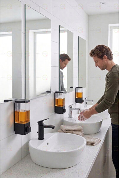 MAİN SHOP 3 قطع من موزع الصابون اللاصق المتوافق مع المستشفيات والفنادق والمطا...