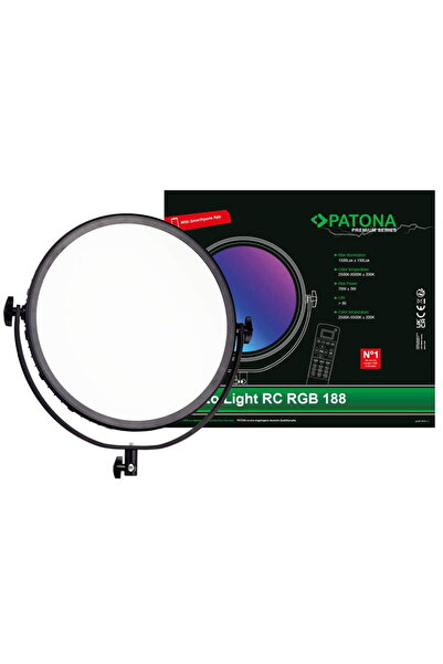 Patona Lampă LED circulară cu lumină difuză RGB-188A cu control prin aplicați...