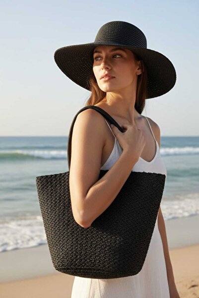 Aware Time Straw Fedora Hat & Straw Beach Bag Set of 2