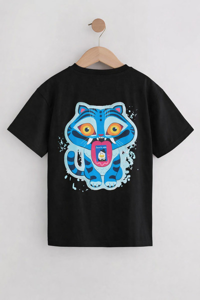 Little Aden Girl's Kpop Demon Hunters Printed 100% Cotton Oversize Summer T-Shirt