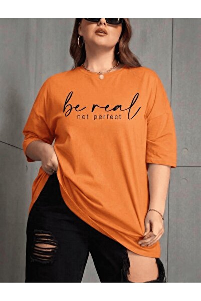 Oksit Tricou din bumbac cu decolteu rotund, cu imprimeu, mărime mare, pentru ...