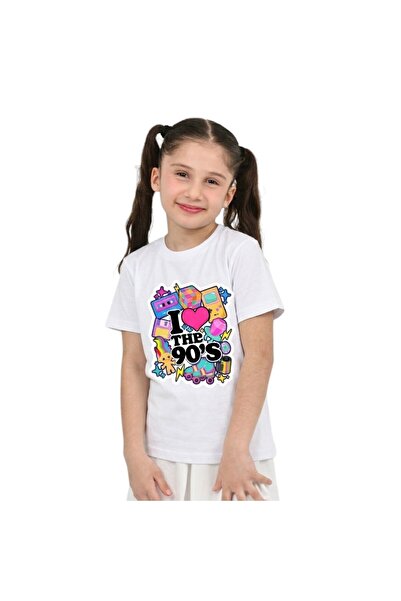 ERDEM KIDS Unisex tematică anilor '90 cu imprimeu bumbac lu basic tricou